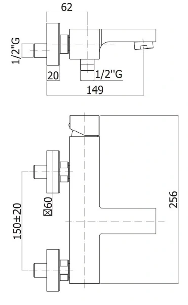 Смеситель для ванны Cezares Effect однорычажный хром EFFECT-VM-01 (детальная фотография), для ванны