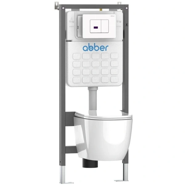 Клавиша смыва Abber белая матовая AC0122SMW (детальная фотография), металлические