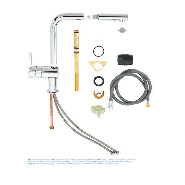 Смеситель для кухни хром Grohe Minta  30274000 (детальная фотография), с поворотным изливом