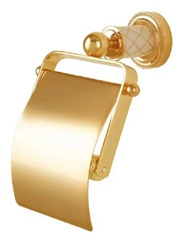 Бумагодержатель Boheme Murano золото декор белый - фото 1