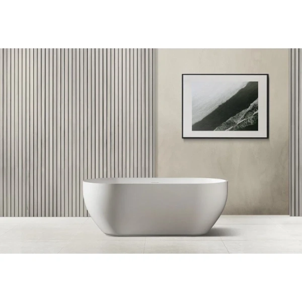 Ванна из искусственного камня Abber Stein 170x75 см белая матовая AS9613-1.7 (детальная фотография), современныe, hi-tech