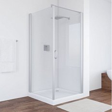 Душевой уголок профиль матовый хром стекло прозрачное Vegas-glass