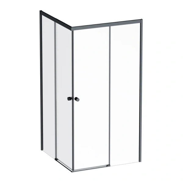 Душевой уголок Am.Pm X-Joy 100x100 см профиль черный W94G-403-100100-BТ1К (детальная фотография), прозрачные
