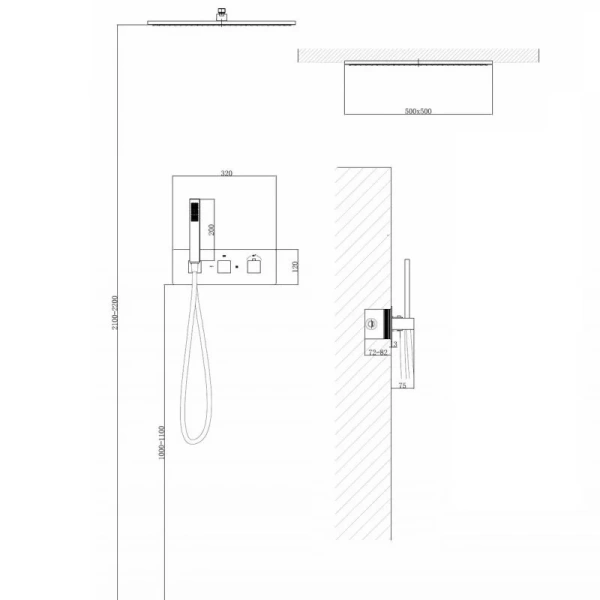 Душевой комплект Abber Daheim сатин AF8255SP (детальная фотография), комплекты