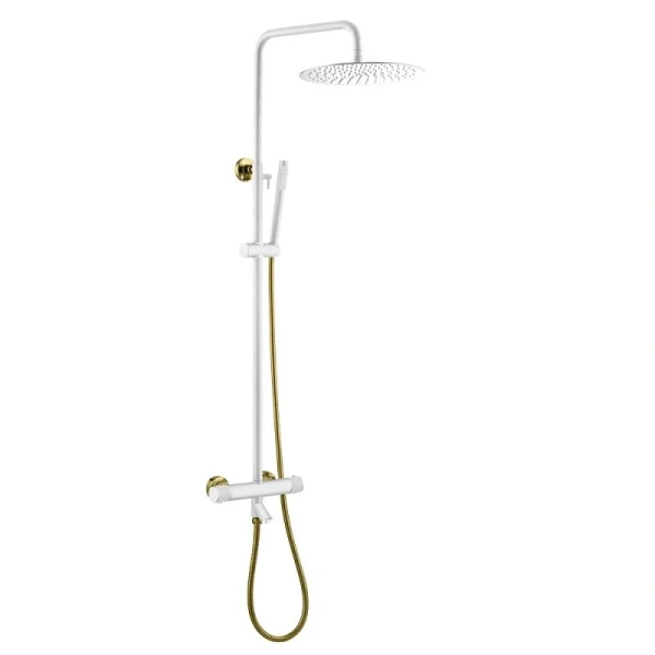 Душевая стойка Boheme Uno белая/золото 468-T-WG (детальная фотография)