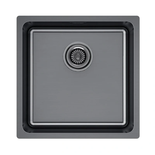 Мойка для кухни Paulmark Yuni 44 см вороненая сталь YU44-GM (детальная фотография)