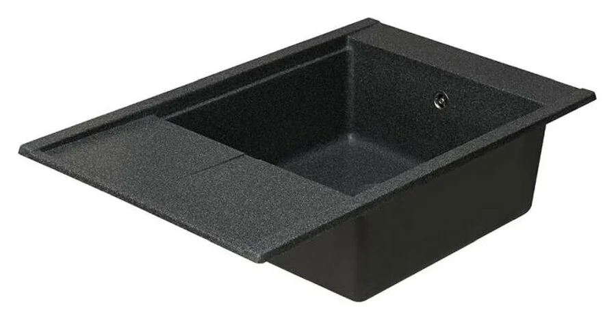 Мойка для кухни Акватон Делия 78 см графит 1A715132DE210 (детальная фотография), из искусственного мрамора