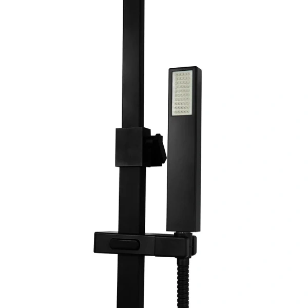 Душевая стойка BelBagno Luce со смесителем черная матовая LUC-VSCM-NERO (детальная фотография), со смесителем