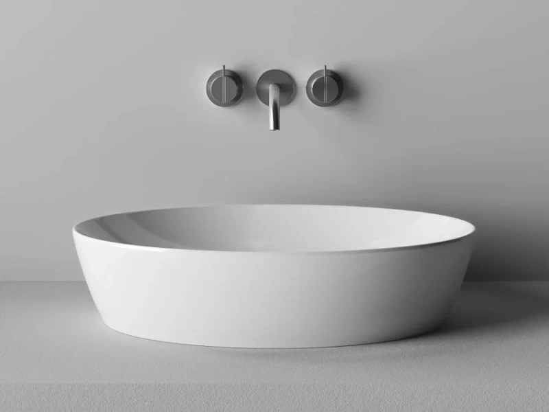 Раковина Ceramica Nova Element 61 см овальная CN5018 (детальная фотография), накладные (на столешницу), пристенные