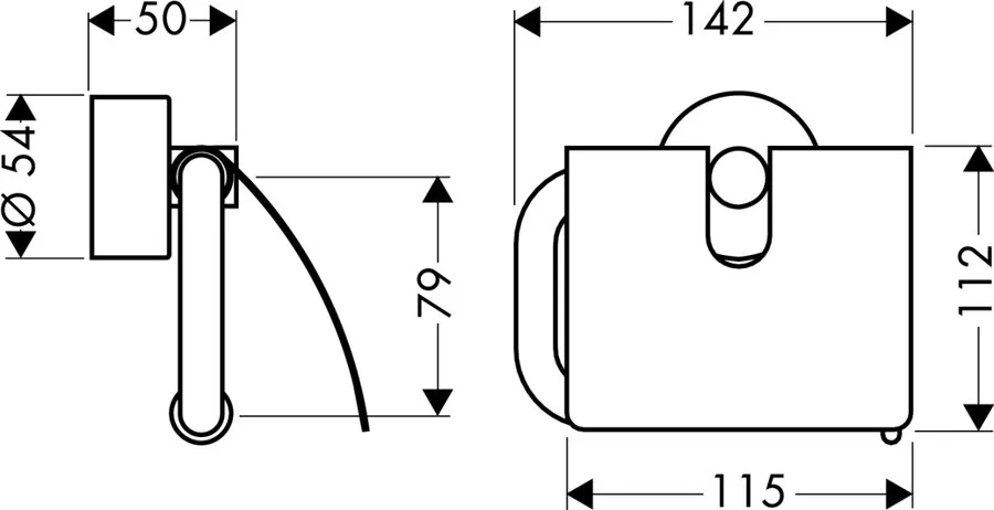 Бумагодержатель Axor Uno 41538000 (детальная фотография), современные, hi-tech