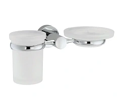 Стакан для ванной и мыльница WasserKRAFT Donau хром