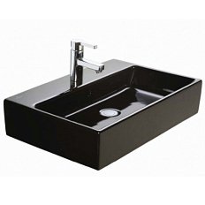 Раковина Villeroy & Boch Memento 60 см черная с декором New Glory Platinum