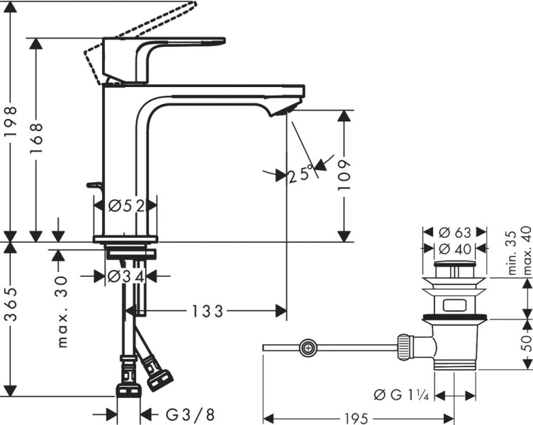 Схема (детальная фотография), из латуни, недорогие, округлая форма, с донным клапаном