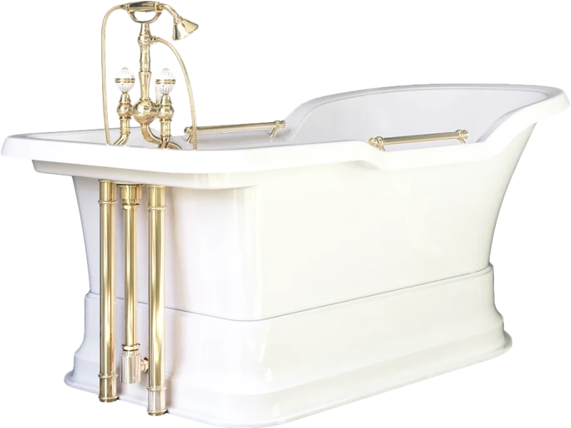 Ванна из искусственного камня Migliore Impero Podium 180х87 см фурнитура золото 25510 (детальная фотография)