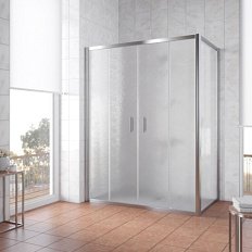 Душевой уголок профиль глянцевый хром стекло шиншилла Vegas-glass