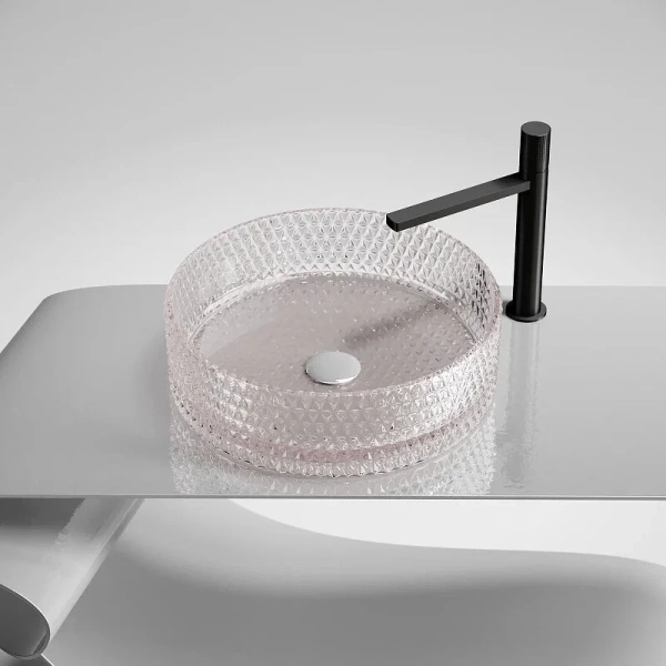 Раковина Ceramica Nova Cristal 36 см розовая CN6061 (детальная фотография), одинарные