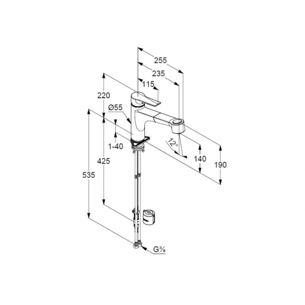 Смеситель для кухни Kludi Mix черный матовый 329413975 (детальная фотография), для кухни