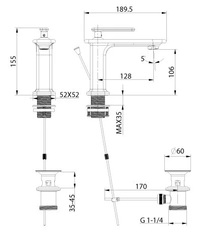 Смеситель для  раковины, белый/золото Lemark Mista LM6406WG (детальная фотография), для раковины