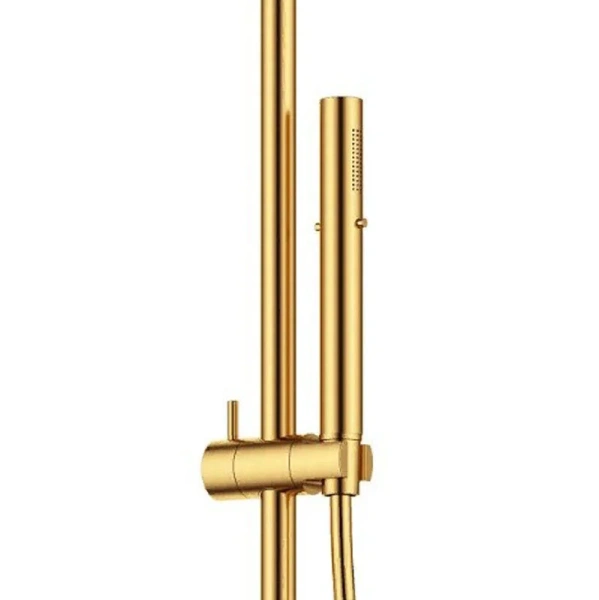 Душевая стойка CEZARES ECO брашированное золото ECO-CVD-T-BORO (детальная фотография), с изливом