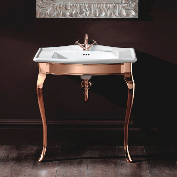 Раковина Devon & Devon Westminster IBLI(1)F 70 см c 1 отверстием под смеситель (детальная фотография), белые, черные