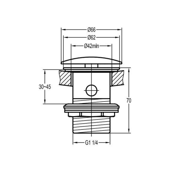 Донный клапан c переливом Cezares Eco брашированное золото ECO-SAT-BORO (детальная фотография), нет в наличии