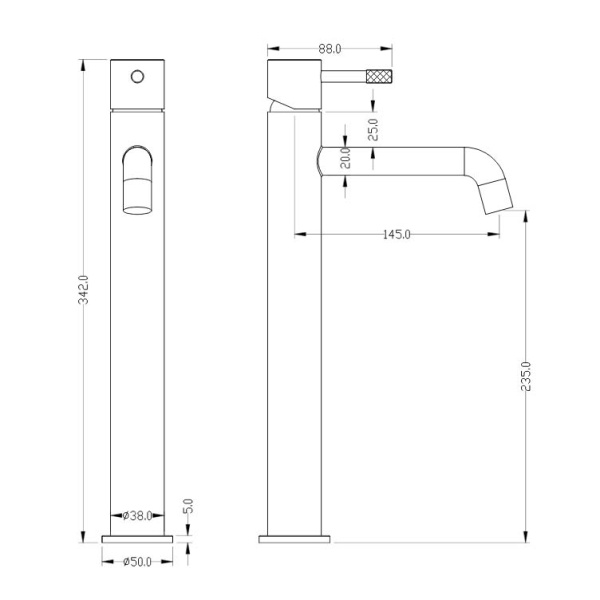 Схема (детальная фотография), для раковины
