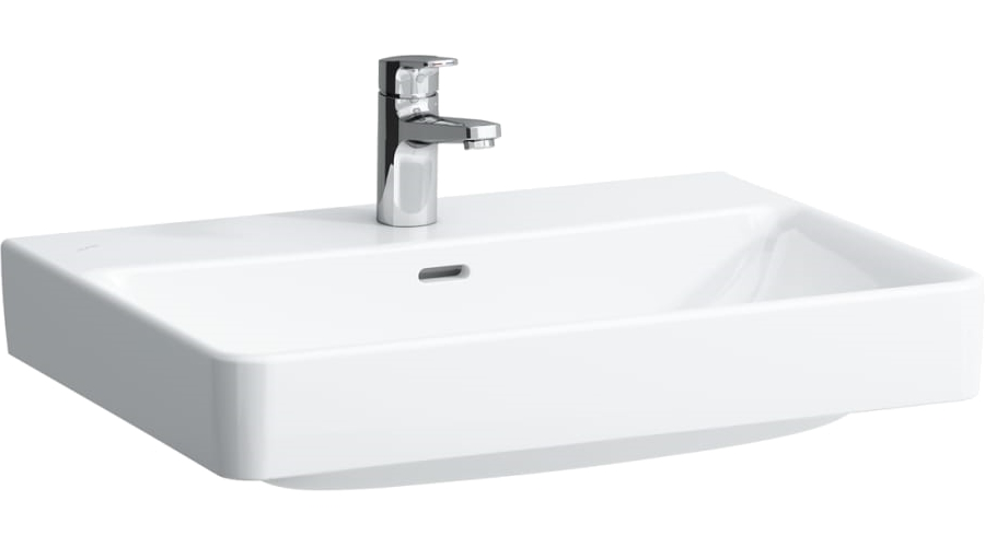 Раковина Laufen Pro S 65 см с 1 отверстием для смесителя, с отверстием перелива 8.1096.4.000.104.1 (детальная фотография), современные, hi-tech