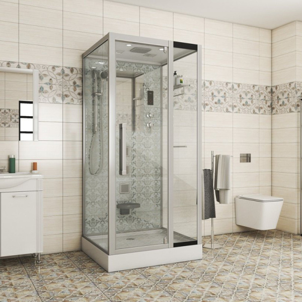 Душевая кабина Niagara Luxe 100х90 см хром 7714W (детальная фотография), прямоугольные