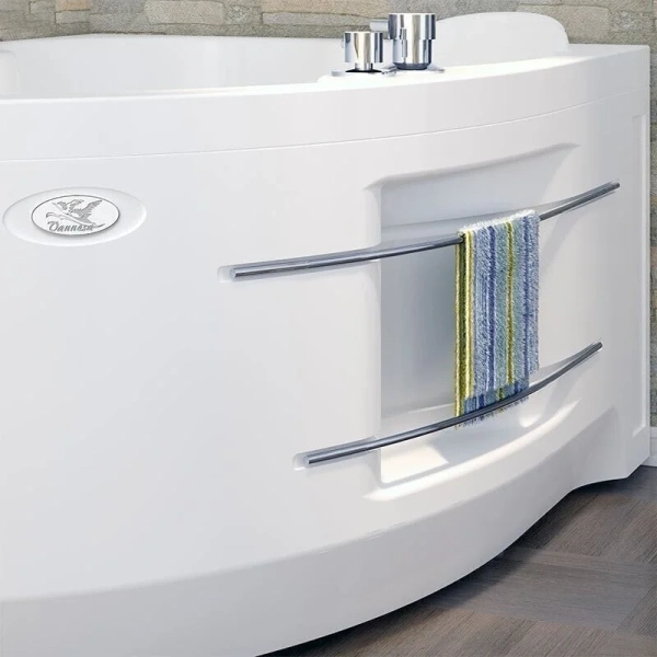 Ванна гидромассажная акриловая Vannesa Massage Ирма с полотенцедержателем, 169 х 110 см, система баланс хром, левая/правая 2-76-2-1-0-217 (детальная фотография), 170 см