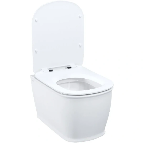 Унитаз подвесной IDDIS Oxford белый OXFRDSEi25 (детальная фотография), безободковые, сиденье с микролифтом , с антивсплеском