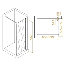Душевая перегородка RGW Walk In WA-001 70 см прозрачное стекло, профиль хром