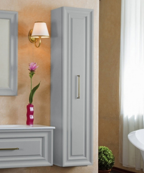 Пенал для ванной, цвет серый шелк матовый, фурнитура бронза, La Beaute Cornelia CCO.REV.GRO.BR (детальная фотография)