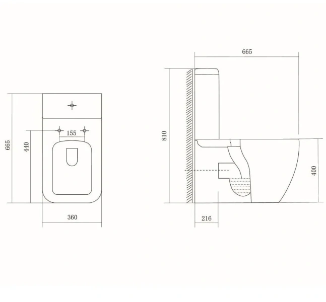 Унитаз компакт Акватек Либра безободковый AQ1263-00 (детальная фотография), современные, hi-tech