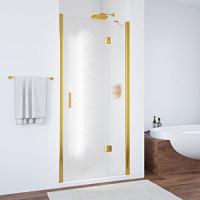Душевая дверь профиль золотой стекло шиншилла Vegas-glass