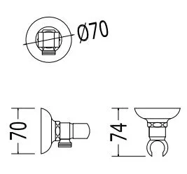Крепление настенное со впуском, светлое золото, Devon&Devon UTCI436 (детальная фотография), по запросу