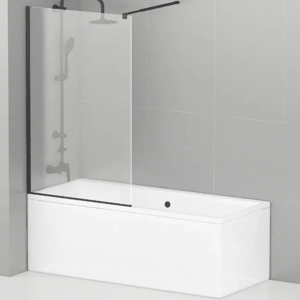 Шторка для ванны Cezares Liberta 80х155 см профиль черный LIBERTA-V-1-80/155-C-NERO (детальная фотография)