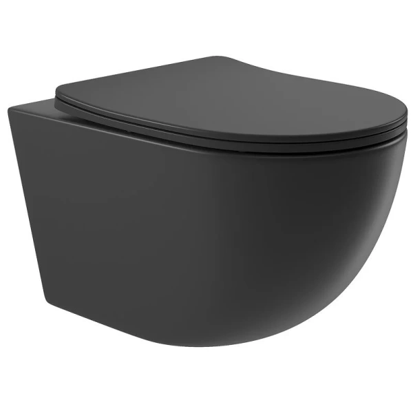 Унитаз подвесной Aqueduto Ovo черный матовый OVO0140 (детальная фотография)