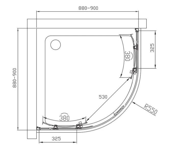 Душевой уголок Vincea Alpha VSQ-3AL900 90х90 см раздвижные двери (детальная фотография), современные, hi-tech