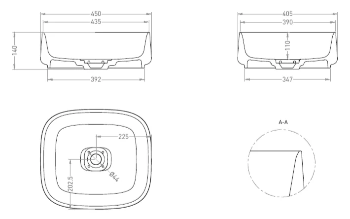 Раковина Salini Oriente Bowl 45 см белая глянцевая 1109102G (детальная фотография), современные, hi-tech