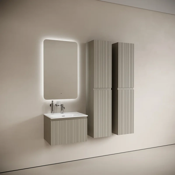 Тумба под раковину подвесная Sancos Code 60 см серая платина CD60GP (детальная фотография), 60 см