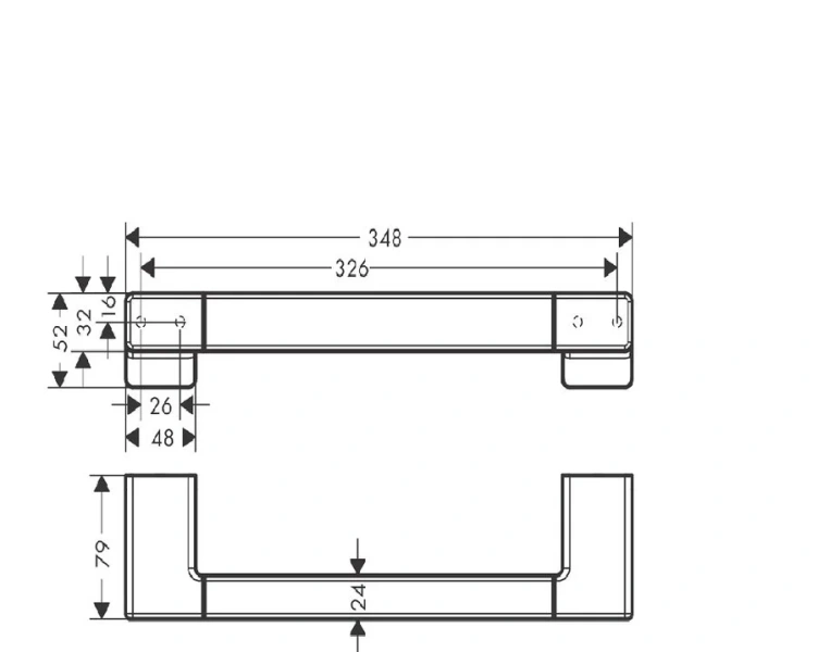 Поручень для ванной Hansgrohe AddStoris хром 41744000 (детальная фотография), современные, hi-tech