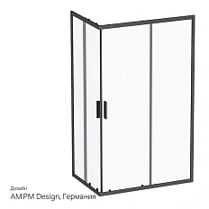 Душевой уголок Am.Pm Gem S 120x80 см профиль черный матовый, стекло прозрачное