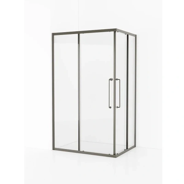 Душевой уголок Cezares Relax 120x90 см профиль оружейная сталь стекло прозрачное RELAX-304-AH-2-120/90-C-GM (детальная фотография), современные, hi-tech