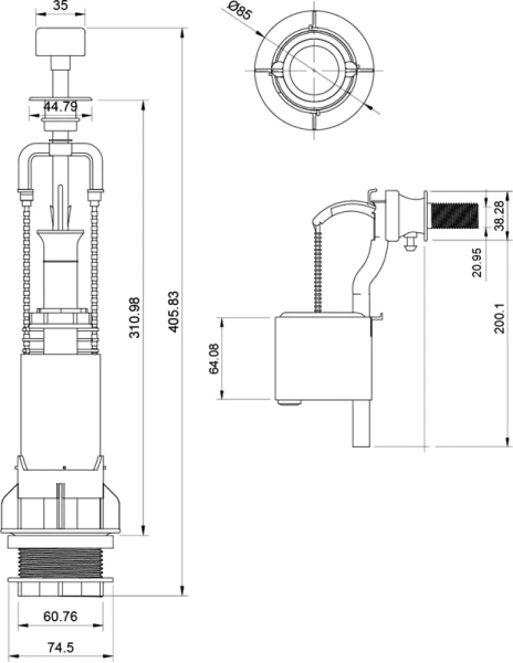 Комплект арматуры BERGES Eko пластик 030202 (детальная фотография), в наличии index_5