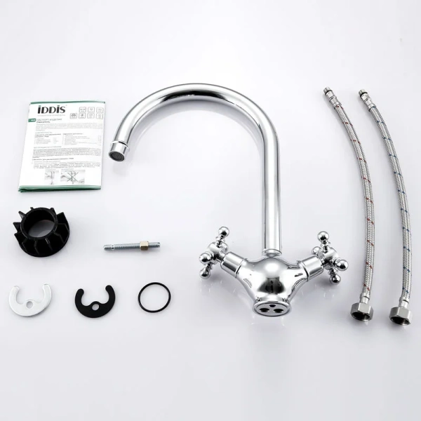 Смеситель для кухни IDDIS Sam с поворотным изливом (детальная фотография), классические, ретро