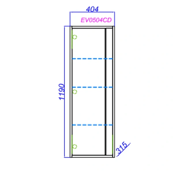 Шкаф-пенал Clarberg Evolution 40 EV0504CD (детальная фотография), нет в наличии
