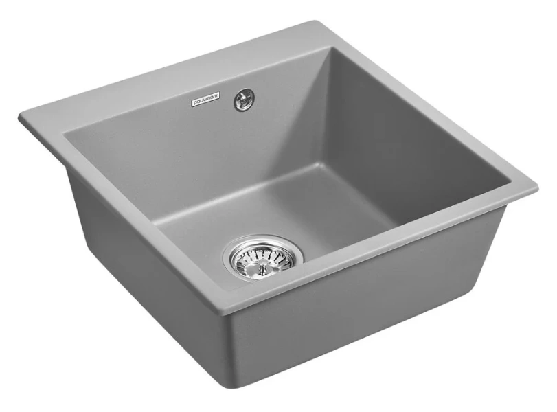 Мойка для кухни Paulmark Praktisch 51 см серый металлик PM105152-GRM (детальная фотография), кварц