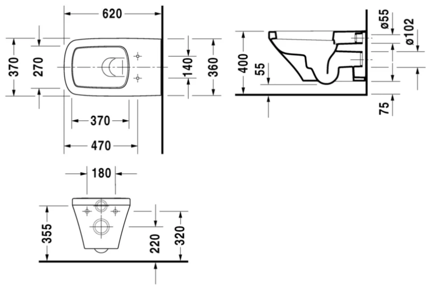 Унитаз подвесной Duravit Durastyle белый 2542090000 (детальная фотография), подвесные, встраиваемые