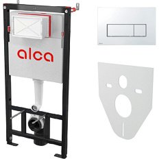 Инсталляция для унитаза Alcaplast кнопка смыва хром