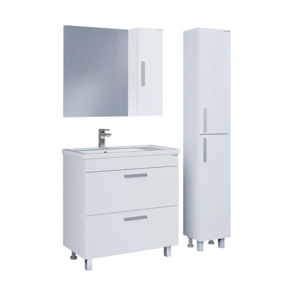 Тумба под раковину напольная Grossman Neo 80 см белая 108019 (детальная фотография), напольная, пристенная